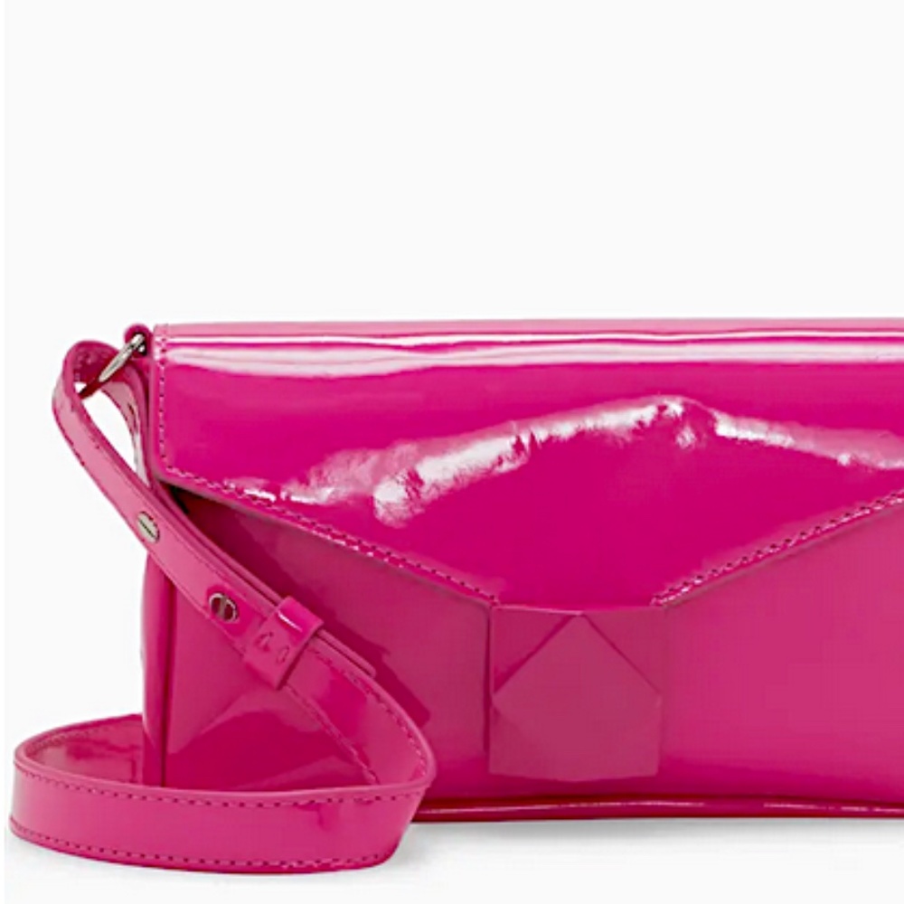 Lefto Patent Crossbody Bag Vince Camuto. Color:shocking pink